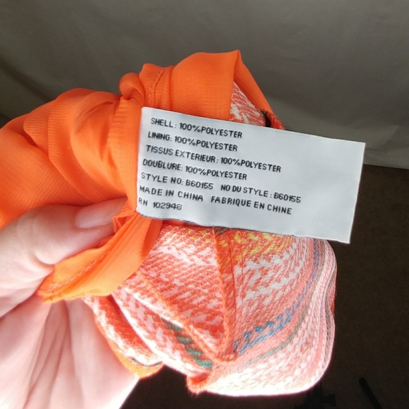 Tulle Orange V Neck Sleeveless Sundress Size M - Picture 5 of 6